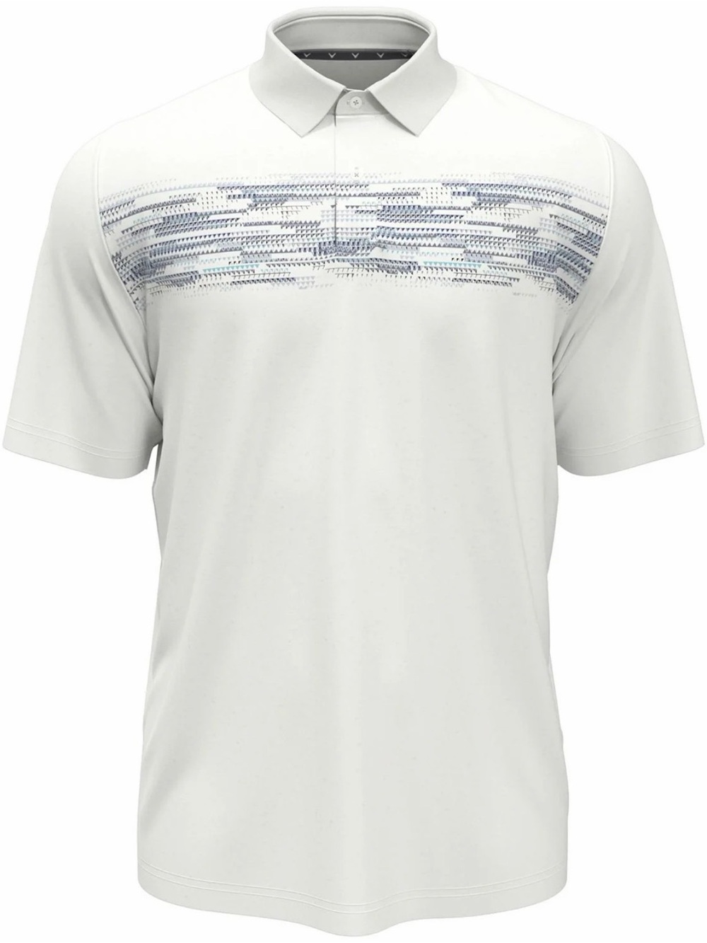 Callaway White Polo with Blue Stripe Panel